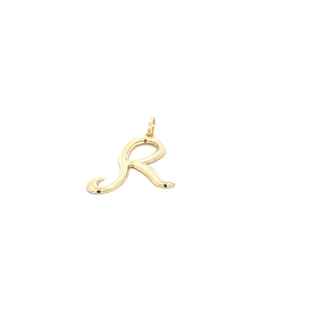 18K Gold Pendant Letter Initial R - Picture 7 of 9